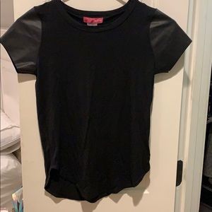 Girls Aqua black short sleeve shirt